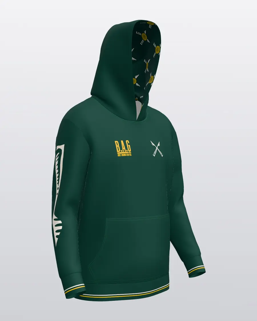Crossed Blades Hoodie, three quarter left