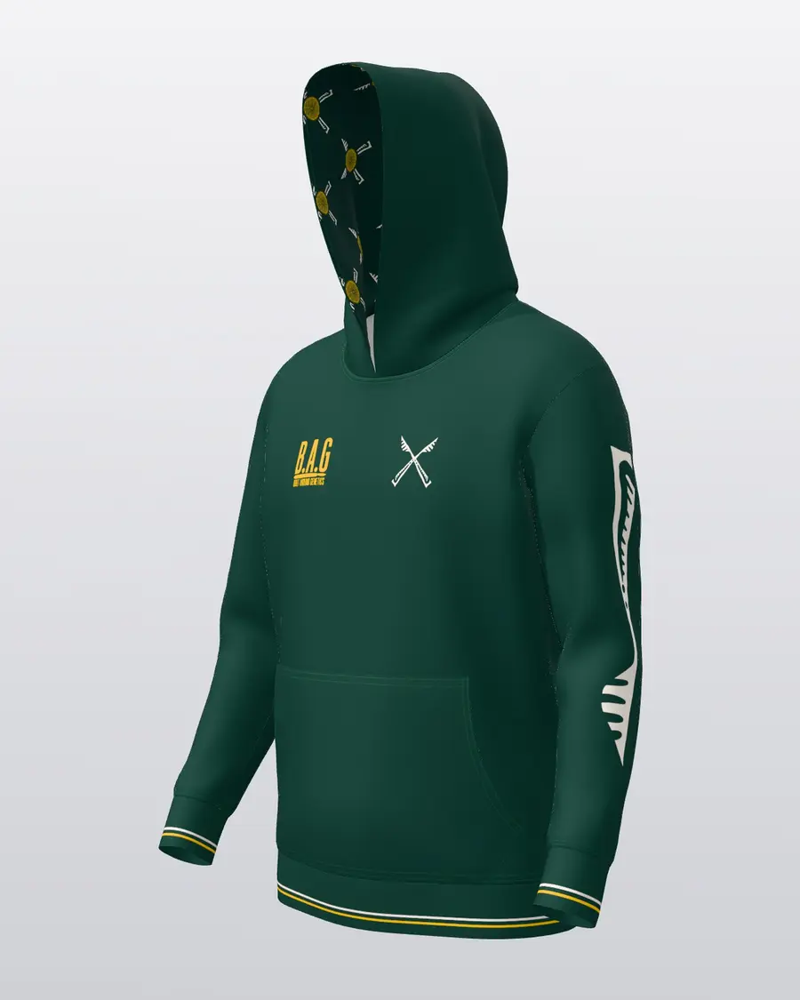 Crossed Blades Hoodie, three quarter right