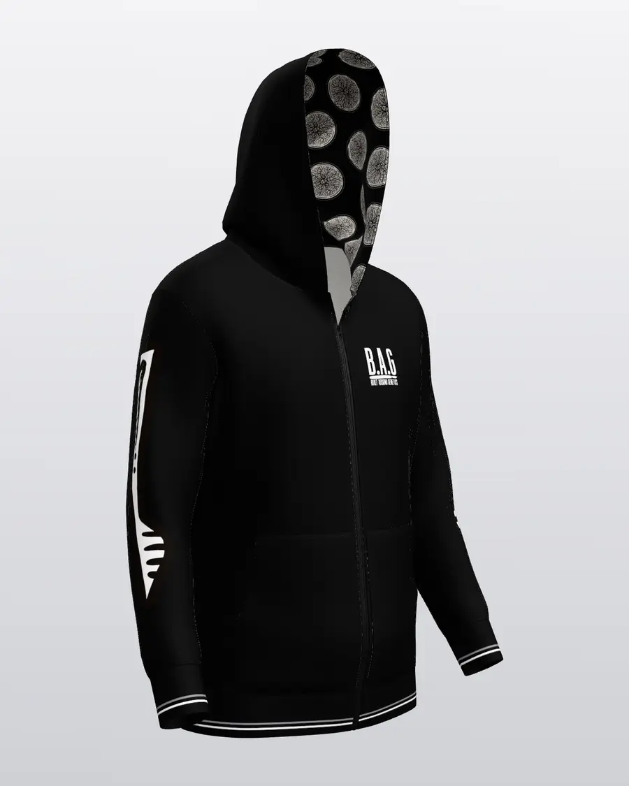 The Transfer Zip Hoodie, three quarter left