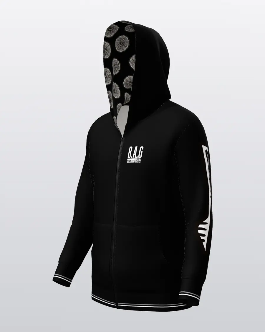 The Transfer Zip Hoodie, three quarter right