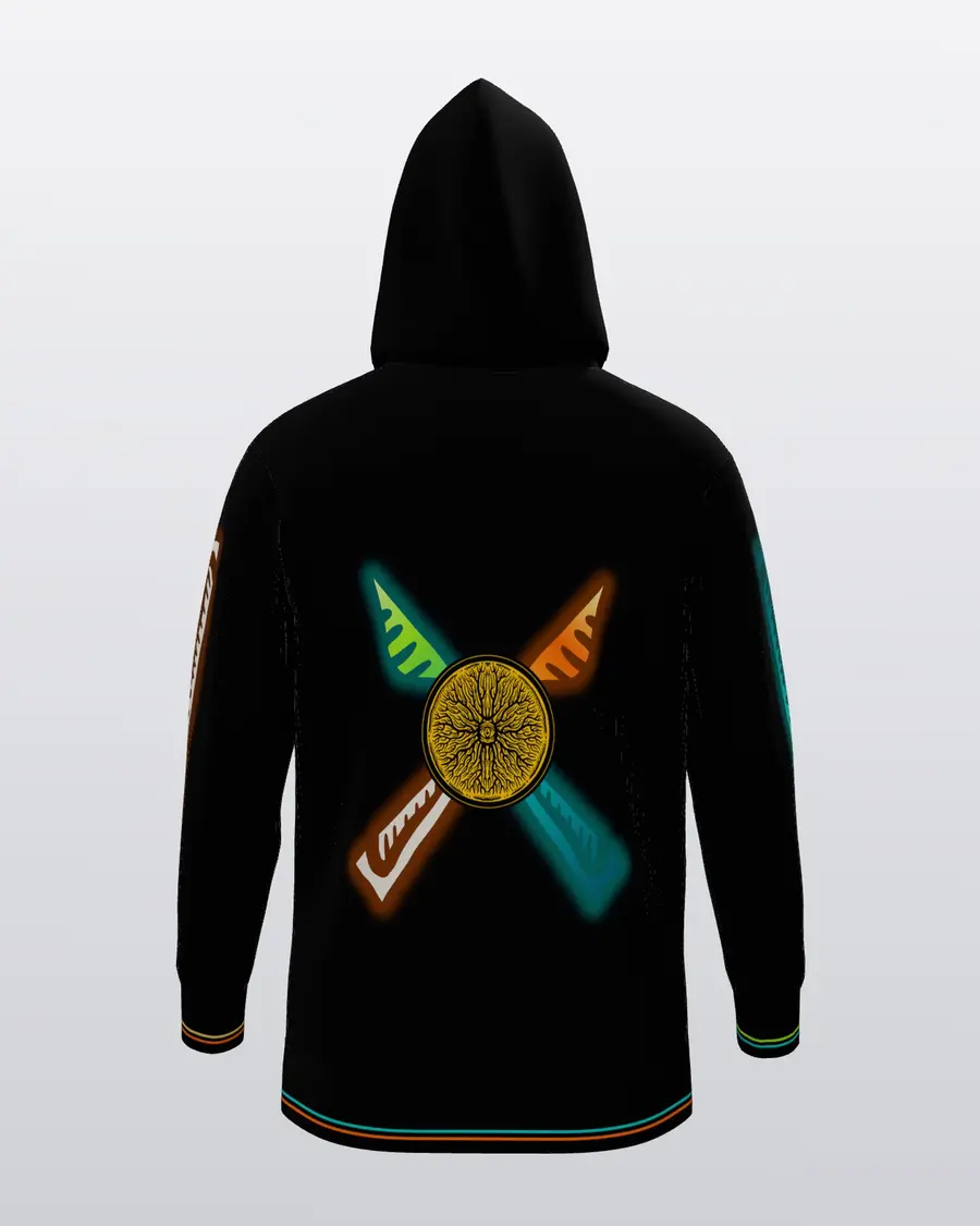 Fire & Foxfire Zip Hoodie, back