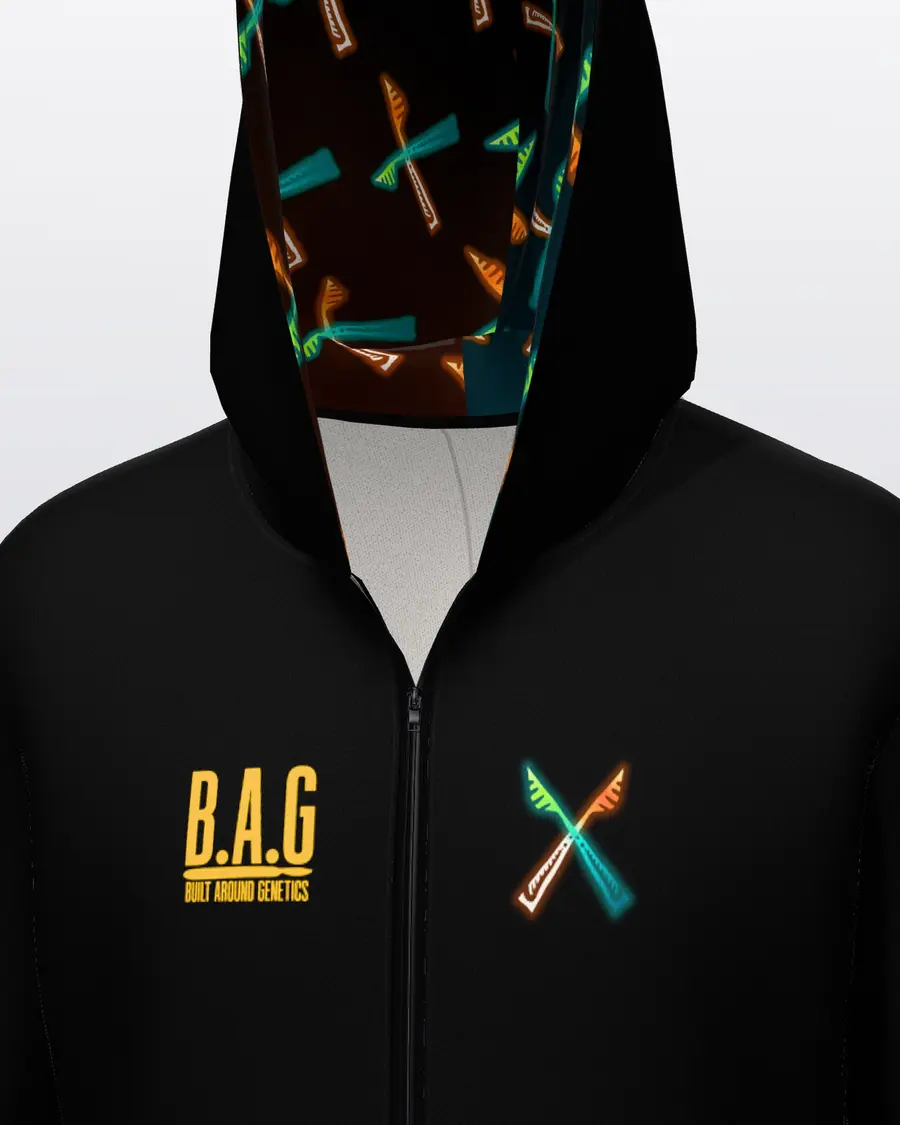 Fire & Foxfire Zip Hoodie, chest close