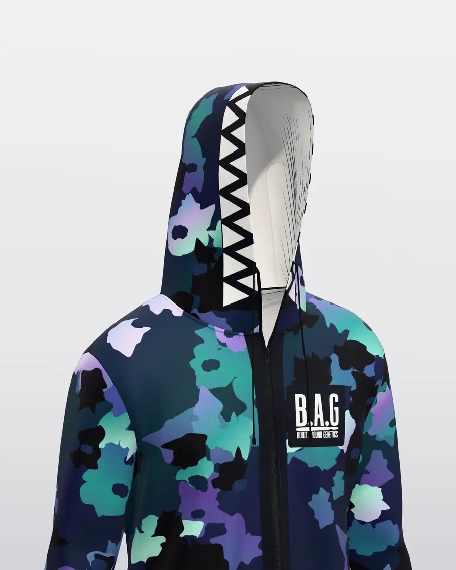 Holo Camo Hazmat Suit, hood close