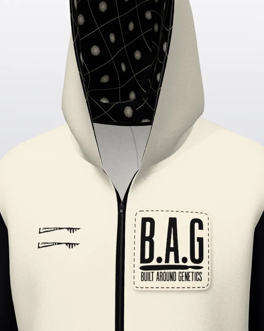 Scalpel Letterman Zip Hoodie, chest close