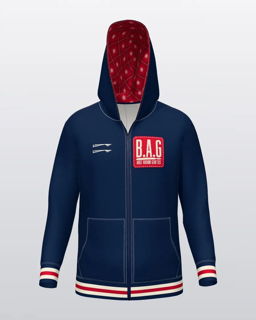 Crest Navy Zip Hoodie