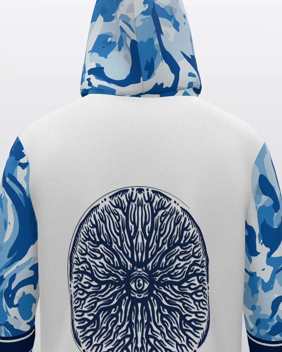 Sky Jersey Zip Hoodie, back close