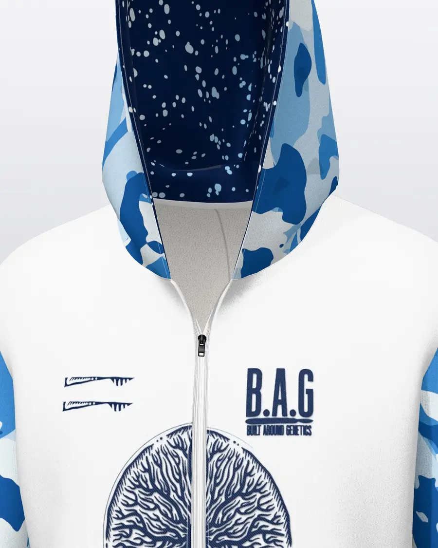 Sky Jersey Zip Hoodie, chest close