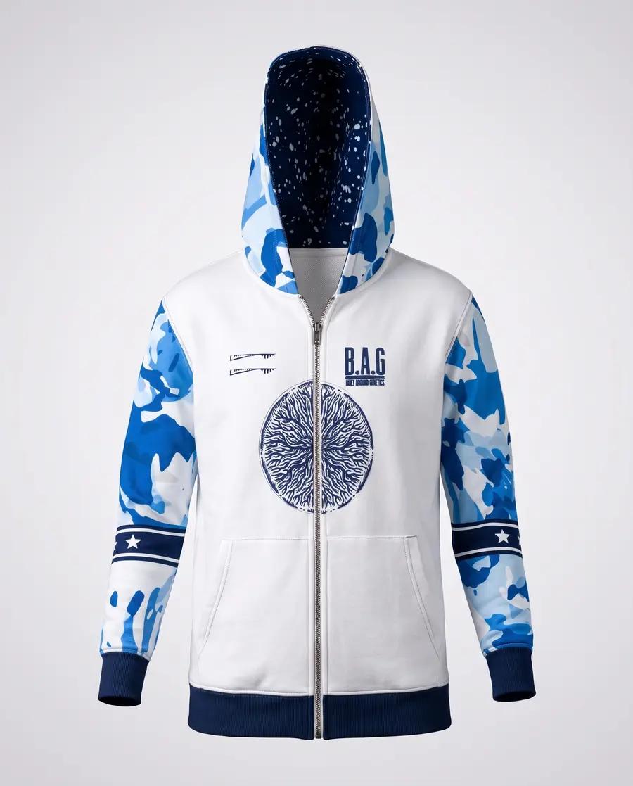 Sky Jersey Zip Hoodie