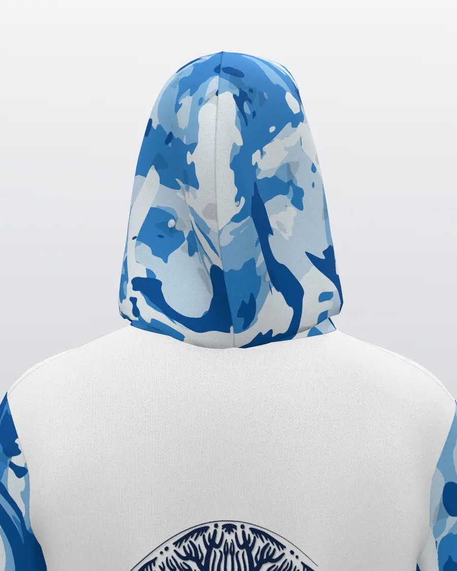 Sky Jersey Zip Hoodie, hood back