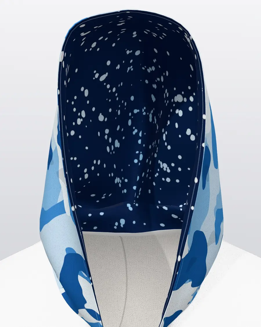 Sky Jersey Zip Hoodie, inside the hood