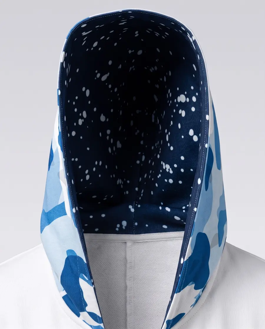 Sky Jersey Zip Hoodie, inside the hood