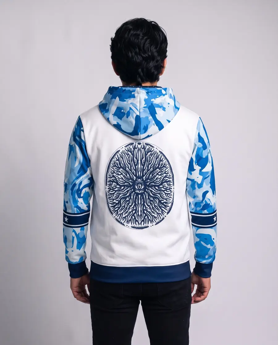 Sky Jersey Zip Hoodie, back