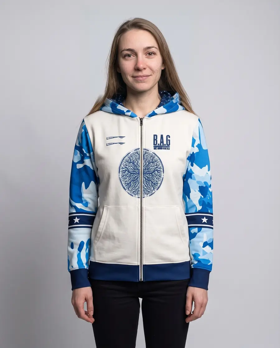 Sky Jersey Zip Hoodie