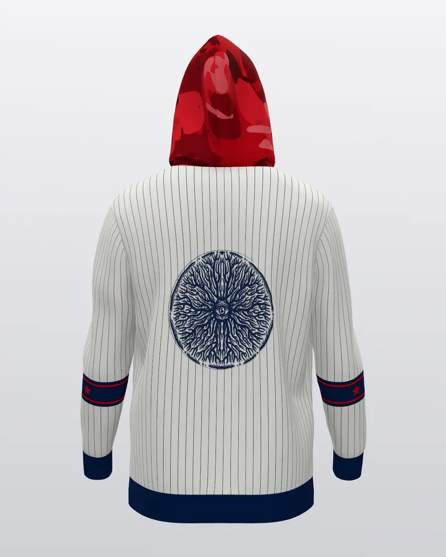 Pinstripe Jersey Hoodie, back
