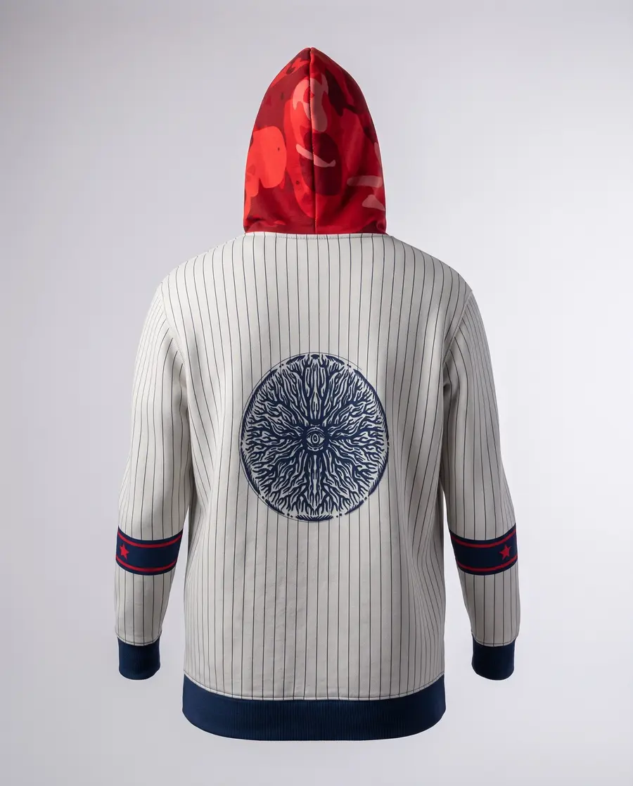 Pinstripe Jersey Hoodie, back