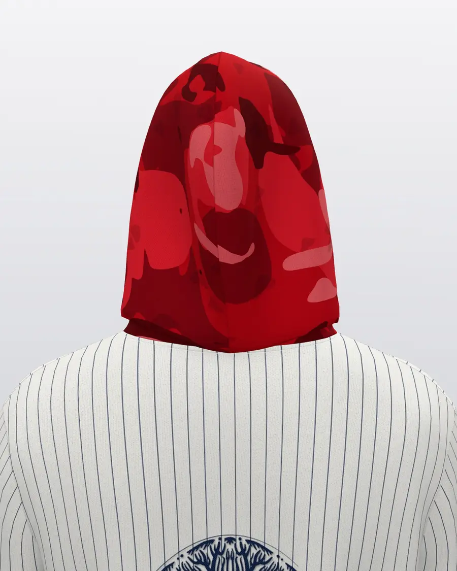 Pinstripe Jersey Hoodie, hood back