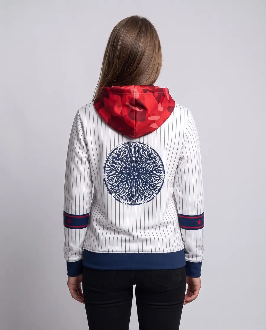 Pinstripe Jersey Hoodie, back