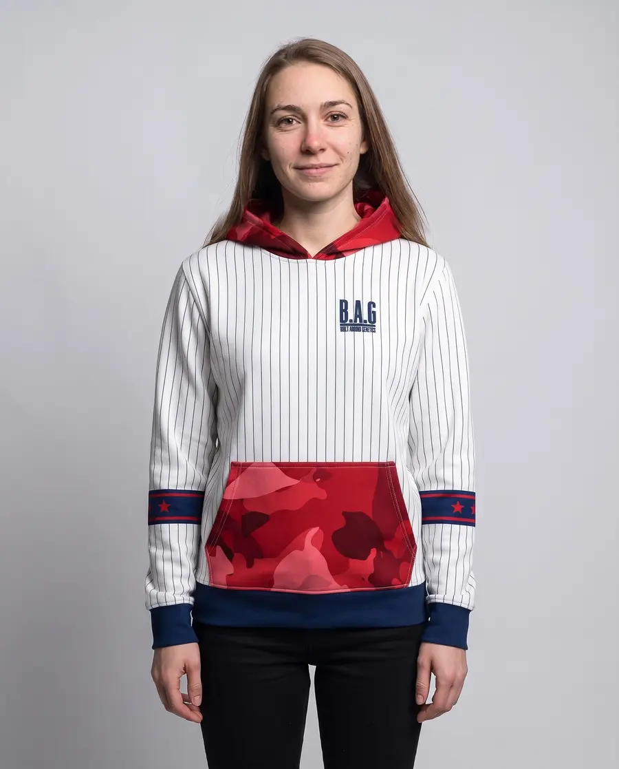 Pinstripe Jersey Hoodie