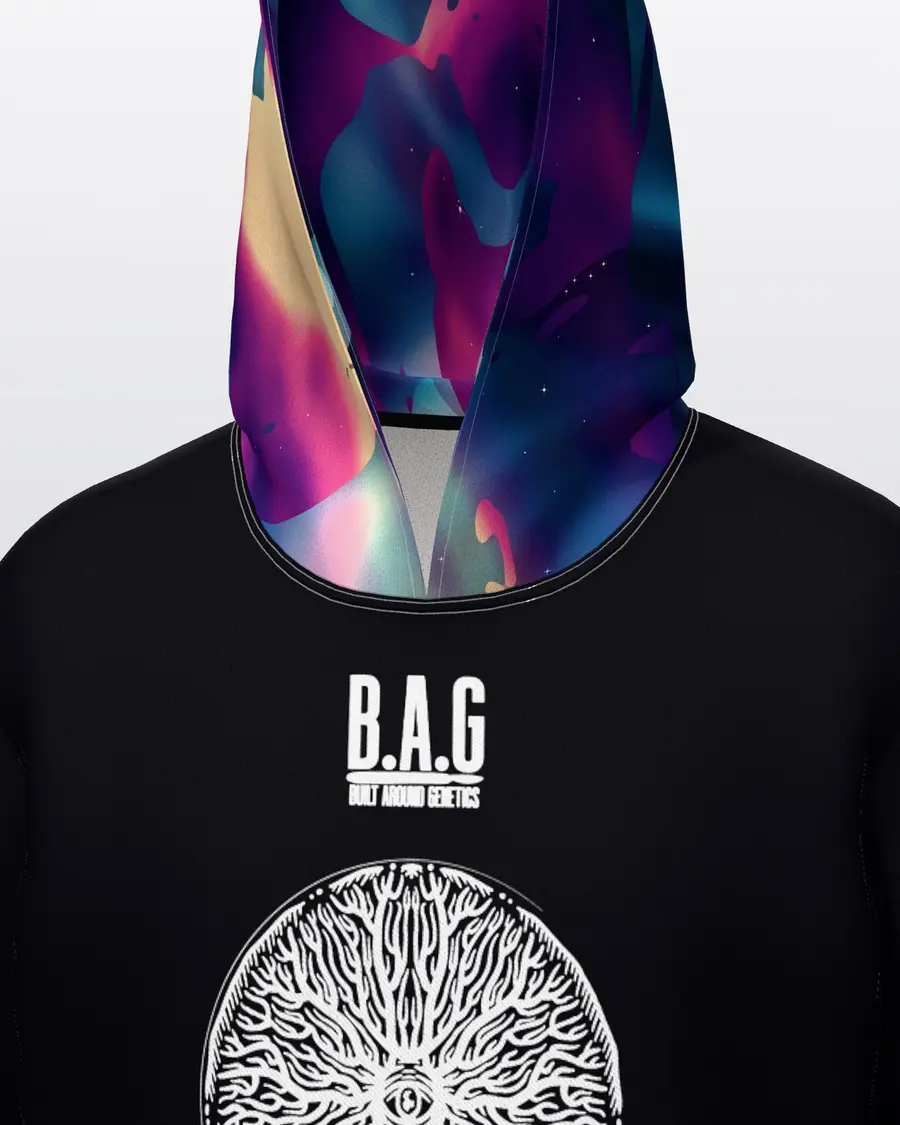 Galaxy Jersey Hoodie, chest close