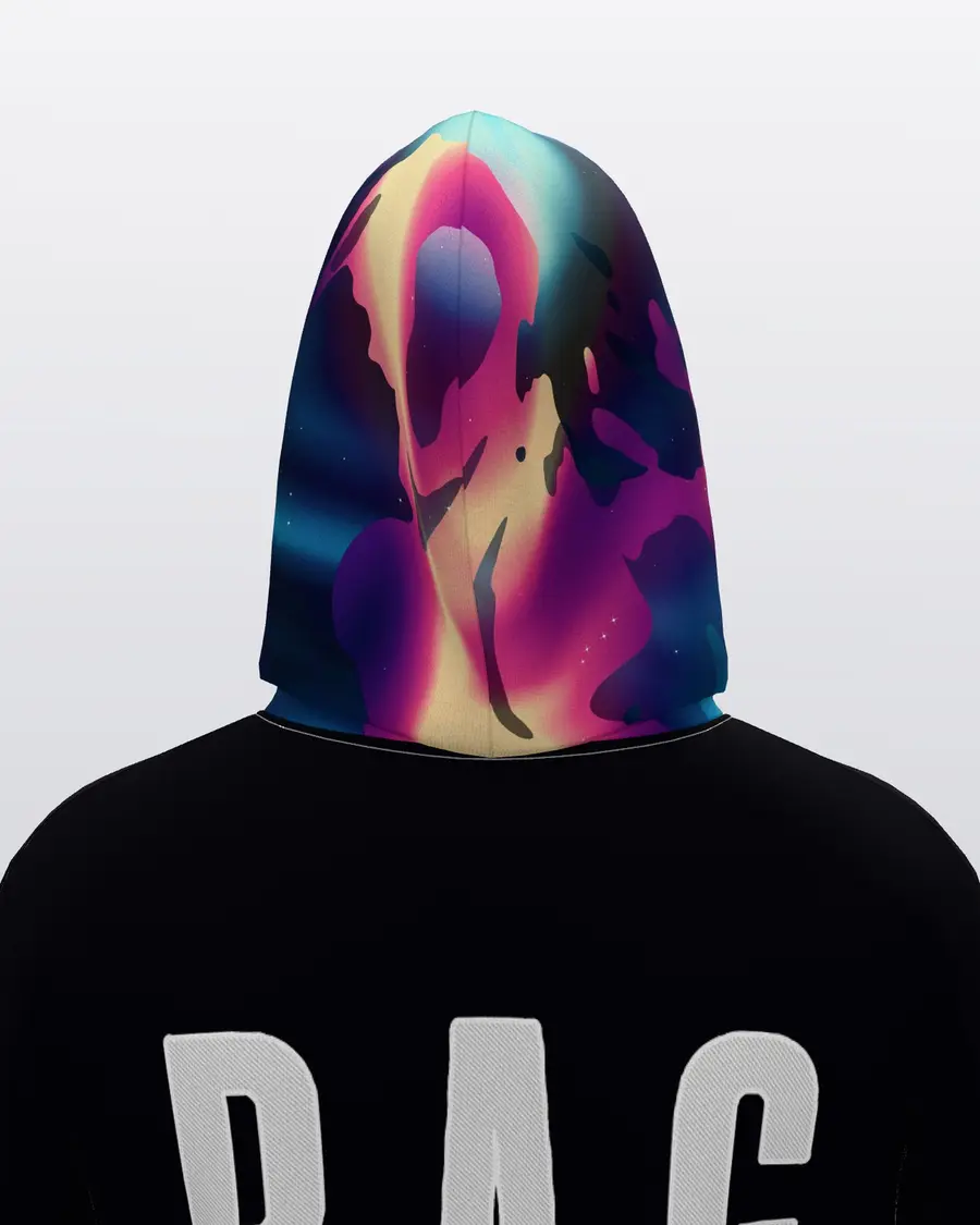Galaxy Jersey Hoodie, hood back