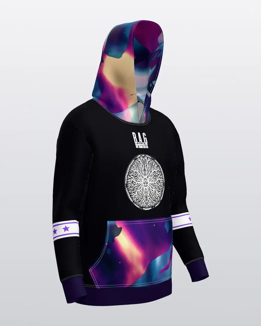 Galaxy Jersey Hoodie, three quarter