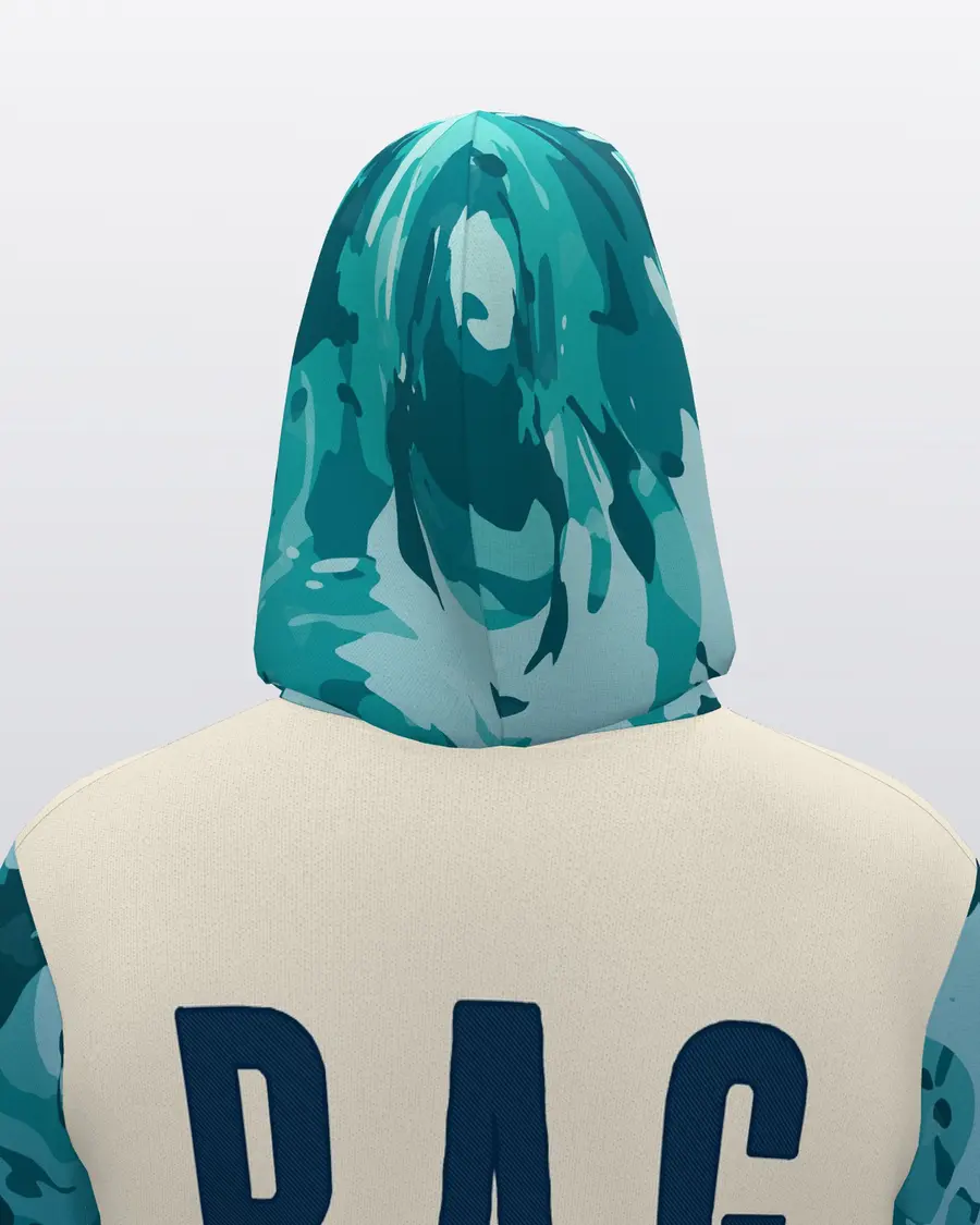 Gradation Jersey Zip Hoodie, hood back