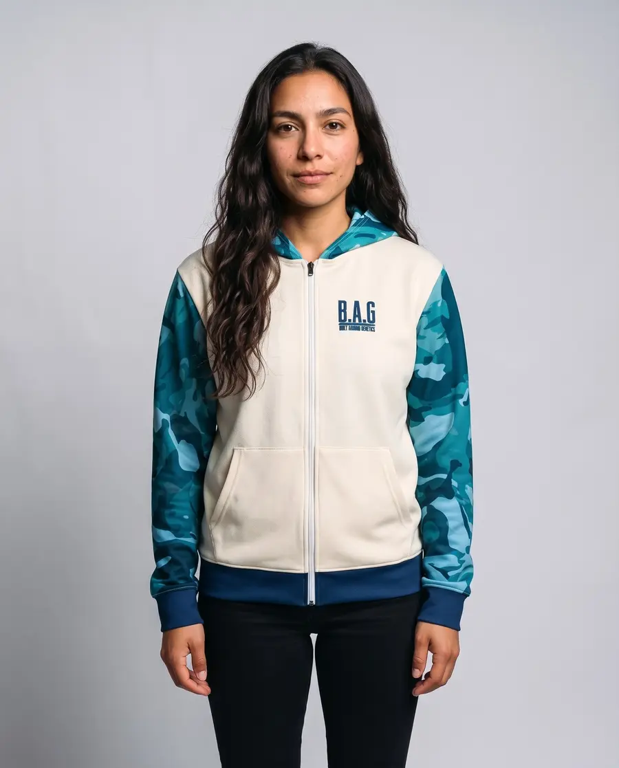 Gradation Jersey Zip Hoodie, front