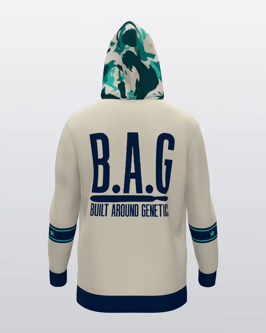 Teal Jersey Hoodie, back