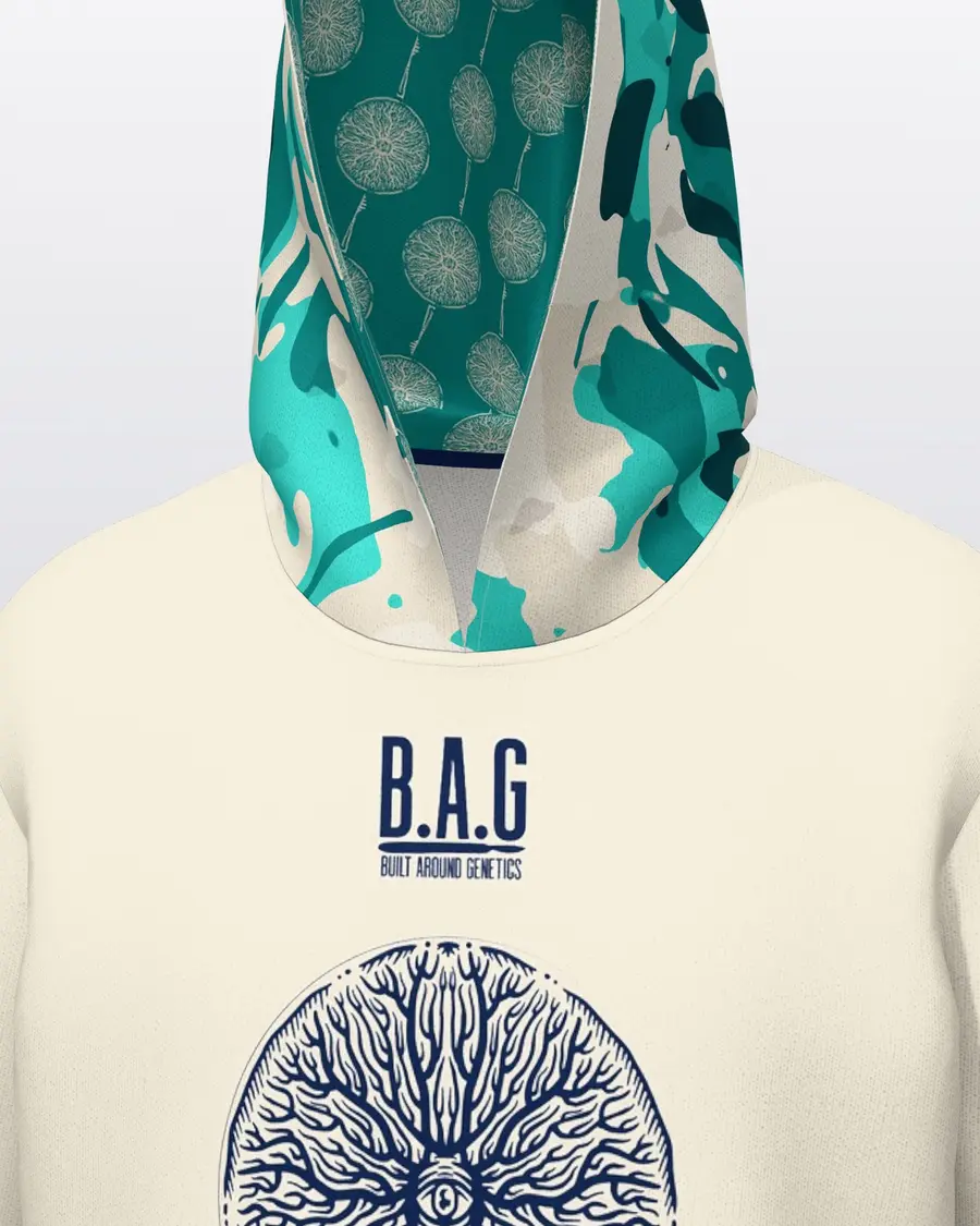 Teal Jersey Hoodie, chest close