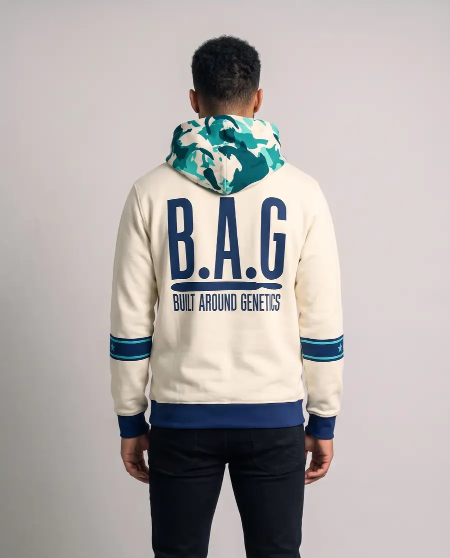 Teal Jersey Hoodie, back